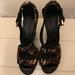 Burberry Shoes | Burberry Calf Hair Wedge Espadrille Sandals | Color: Black/Brown | Size: 7