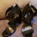 Jessica Simpson Shoes | Black Eladtic Strap Heels | Color: Black | Size: 7