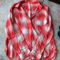 American Eagle Outfitters Tops | American Eagle Vintage Boyfriend Plaid Button Down | Color: Red/White | Size: L