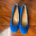 J. Crew Shoes | Blue Suede J Crew Flats | Color: Blue | Size: 8.5