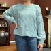 American Eagle Outfitters Sweaters | American Eagle Pointelle Knit Puff-Sleeve Sweater | Color: Blue | Size: S