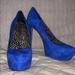 Jessica Simpson Shoes | Blue Suede Heels | Color: Blue | Size: 8