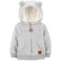 Simple Joys by Carter's Unisex Baby Hooded Sweater Jacket with Sherpa Lining Fleecejacke, Grau, 6-9 Monate