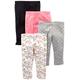 Simple Joys by Carter's Baby-Mädchen 4-Pack Pant Hose, Grau Herzen/Rosa/Schwarz/Weiß Floral, 18 Monate (4er Pack)