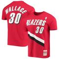 Men's Mitchell & Ness Rasheed Wallace Red Portland Trail Blazers Hardwood Classics Player Name Number T-Shirt