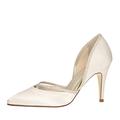 Rainbow Club Brautschuhe Georgia - High Heels - Ivory Glitzer Satin - Gr 38.5 EU 5.5 UK