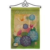 Breeze Decor Welcome Butterflies 2-Sided Polyester 19 x 13 in. Garden Flag in Green | 18.5 H x 13 W x 0.1 D in | Wayfair