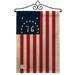 Breeze Decor Bennington 2-Sided Burlap 19 x 13 in. Garden Flag in Brown/Gray/Red | 18.5 H x 13 W x 1 D in | Wayfair