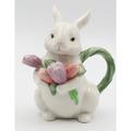 Ophelia & Co. Herold Rabbit Holding Tulips 16 -oz. Teapot Porcelain China/Ceramic in White | 7.25 H x 5.13 W x 6.13 D in | Wayfair