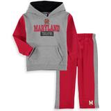 Toddler Colosseum Heathered Gray/Red Maryland Terrapins Back To School Fleece Hoodie And Pant Set