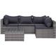 Meuble de jardin 5 pcs et coussins et oreillers R�sine tress�e - Vidaxl