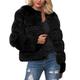 KEYIA Women Faux Mink Winter Hooded New Faux Fur Jacket Warm Thick Sloid Outerwear Jacket