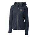 Women's Cutter & Buck Navy Georgia Tech Yellow Jackets Mainsail Hooded Full-Zip Jacket