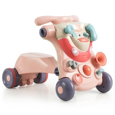 Costway 2-in-1 Baby Walker with Activity Center-Pi...