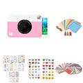 KODAK PRINTOMATIC Digitale Sofortbildkamera, Vollfarbdrucke auf Zink 2x3-Fotopapier mit Sticky-Back-Funktion - Drucken Sie Memories Sofort (Rosa), Starter Bundle