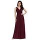 Ever-Pretty Women's Double V Neck Floor Length A Line Empire Waist Long Evening Dresses Burguandy 22UK Burgundy