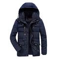 APTRO Mens Coats Winter Padded Jacket Warm Casual Overcoat Thick Thermal Outwear with Hood Vintage Coat XY868 Blue 3XL