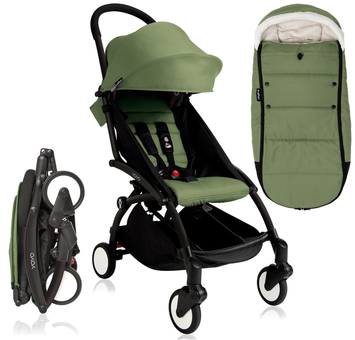 Babyzen 2018 / 2019 Yoyo+ 6+ Stroller & Polar Footmuff - Black / Peppermint