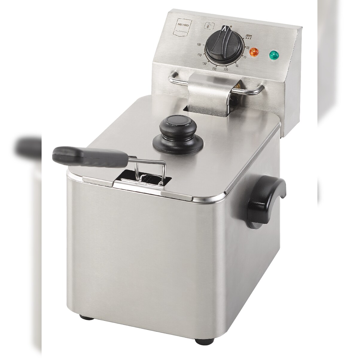 METRO Professional Fritteuse GDF3004, Edelstahl, 26.4 x 37.8 x 31.3 cm, 4 L, 2500 W, mit Kaltzone, silber Image