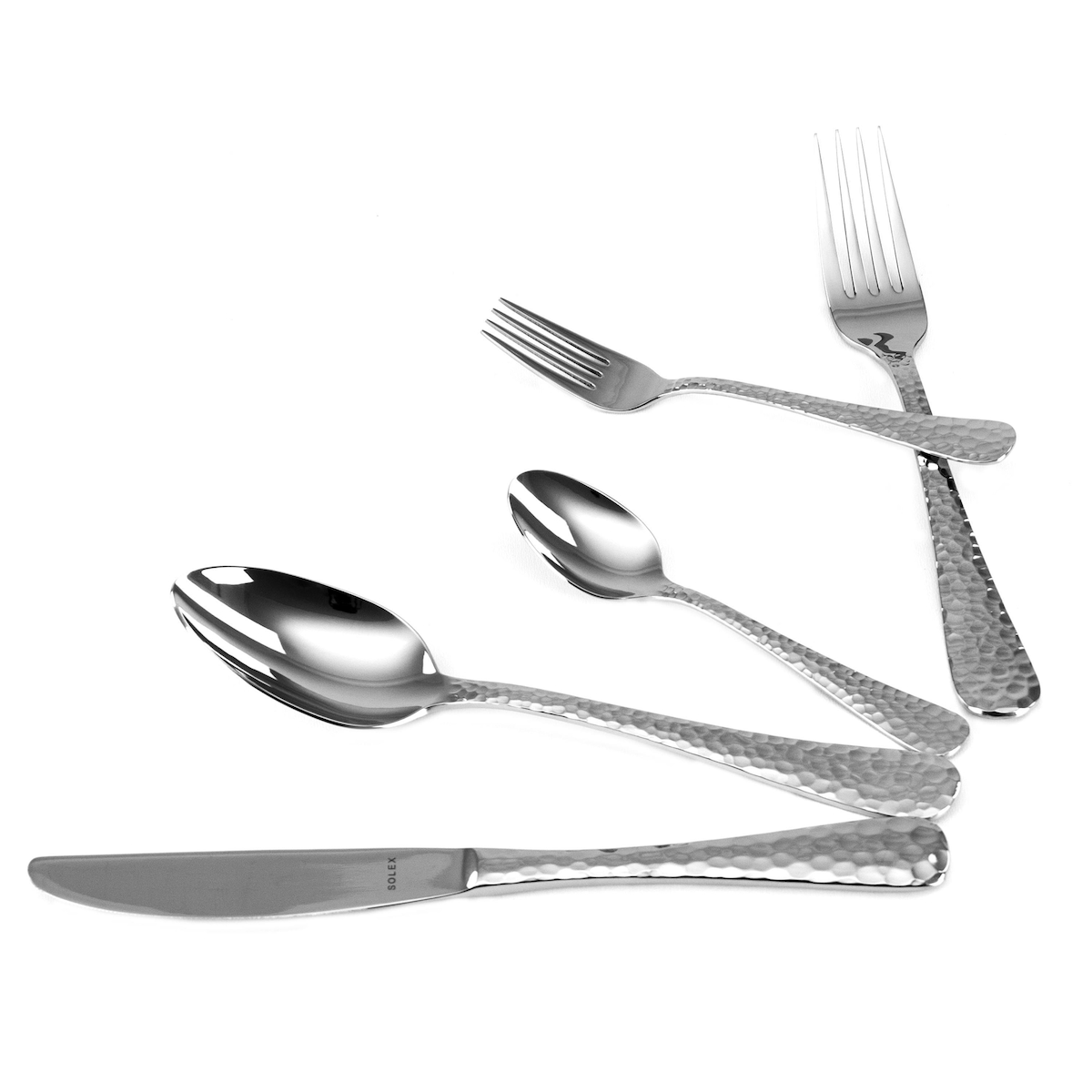 Solex Lena Besteckset 120 teilig für 24 Personen Hammerschlagoptik Image