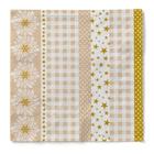 Sovie HORECA Weihnachtsserviette Calypso-Stripes in Gold-Beige aus Tissue 33 x 33 cm, 100 Stück