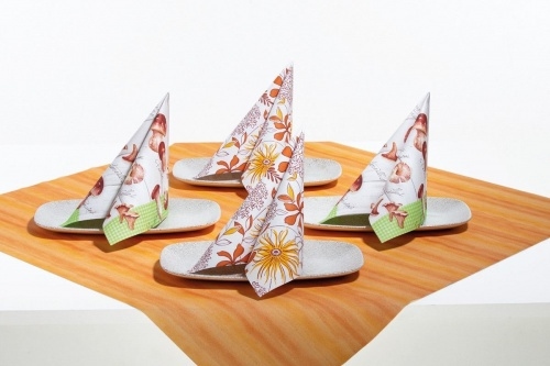 Mank Tischdecke Airlaid wasserabweisend - Aquarell in Terrakotta, 80 x 80 cm, 15 Stück - Mitteldecke Image