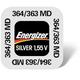 Energizer Silberoxid MD Uhrenbatterie 364-363-SR60-SR621SW-SG1 - 1er Miniblister