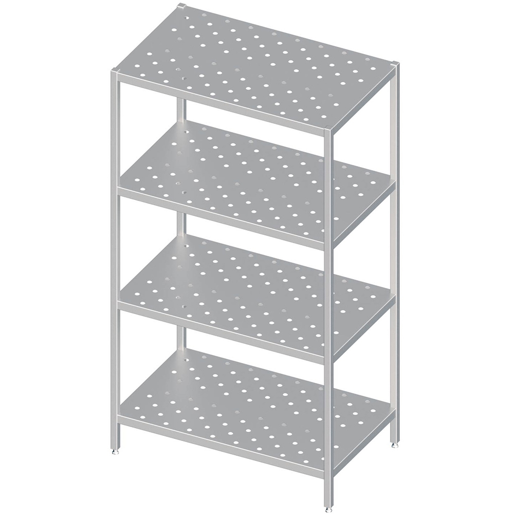 Stalgast Edelstahl Regal mit gelochten Böden, 1000x700x1800 mm, verschweißt Image