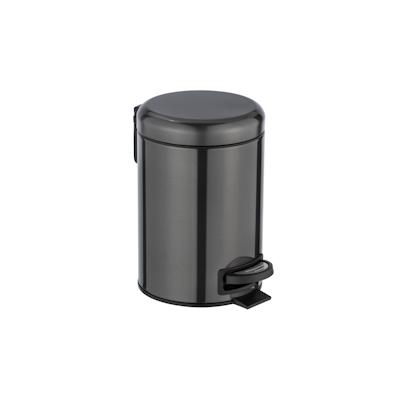 WENKO Kosmetik Treteimer Mod. Leman, Schwarz-Metallic, 3 L