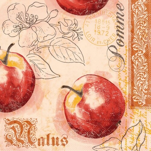 Mank Serviette Tissue Malus, 40x40 cm, 100 Stück - Herbst Obst Äpfel Image