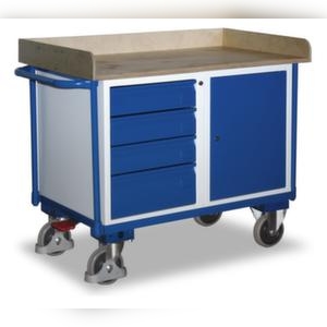 VARIOfit Schrankwagen, Tragl. 400kg, Ladefl. LxB 1125x625mm, RAL5010, 1 Schränke Image