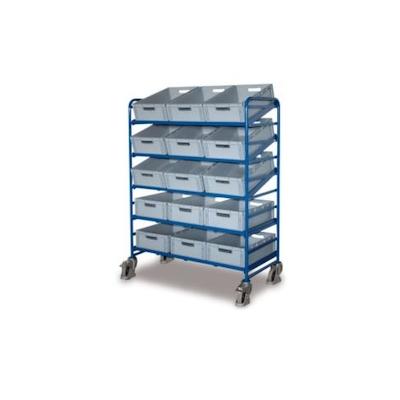 VARIOfit Etagenwagen, Tragl. 250kg, 15 Euronormbehälter, HxBxT 1695x1350x665mm Image