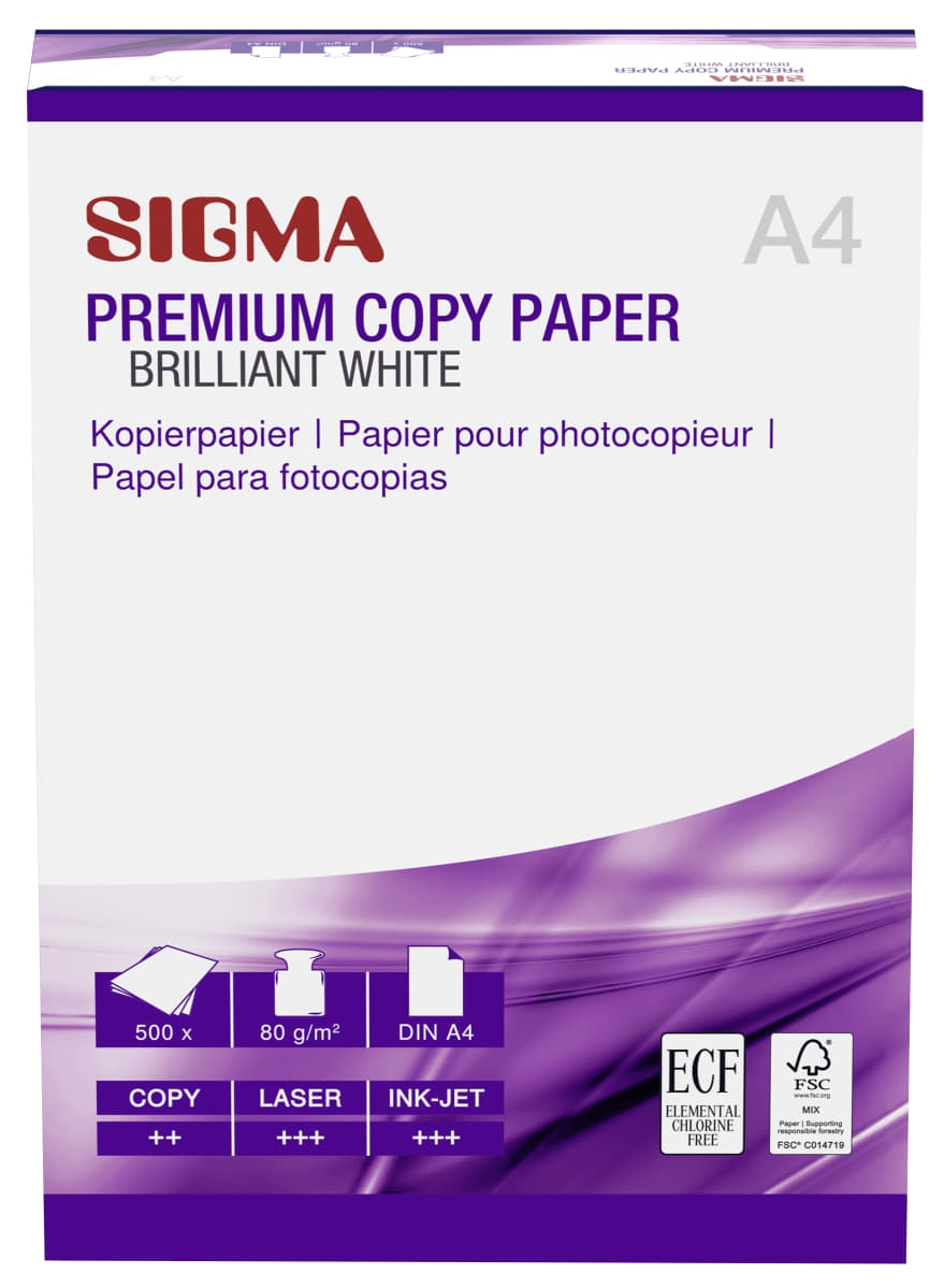 SIGMA DIN A4 Kopierpapier Premium, 80 g/m², hochweiß, 500 Blatt Image