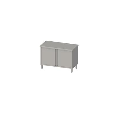 Stalgast Edelstahl Arbeitsschrank mit Flügeltüren, 1200x700x850 mm, ohne Aufkantung, verschweißt Image