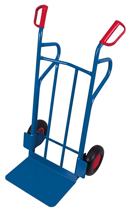 Stahlrohrkarre mit großer Schaufel RAL5010 Enzianblau Sackkarre Klappkarre Image