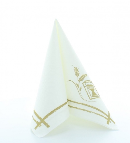 Mank Serviette Airlaid Kommunion in Gold, 40 x 40 cm, 50 Stück Image