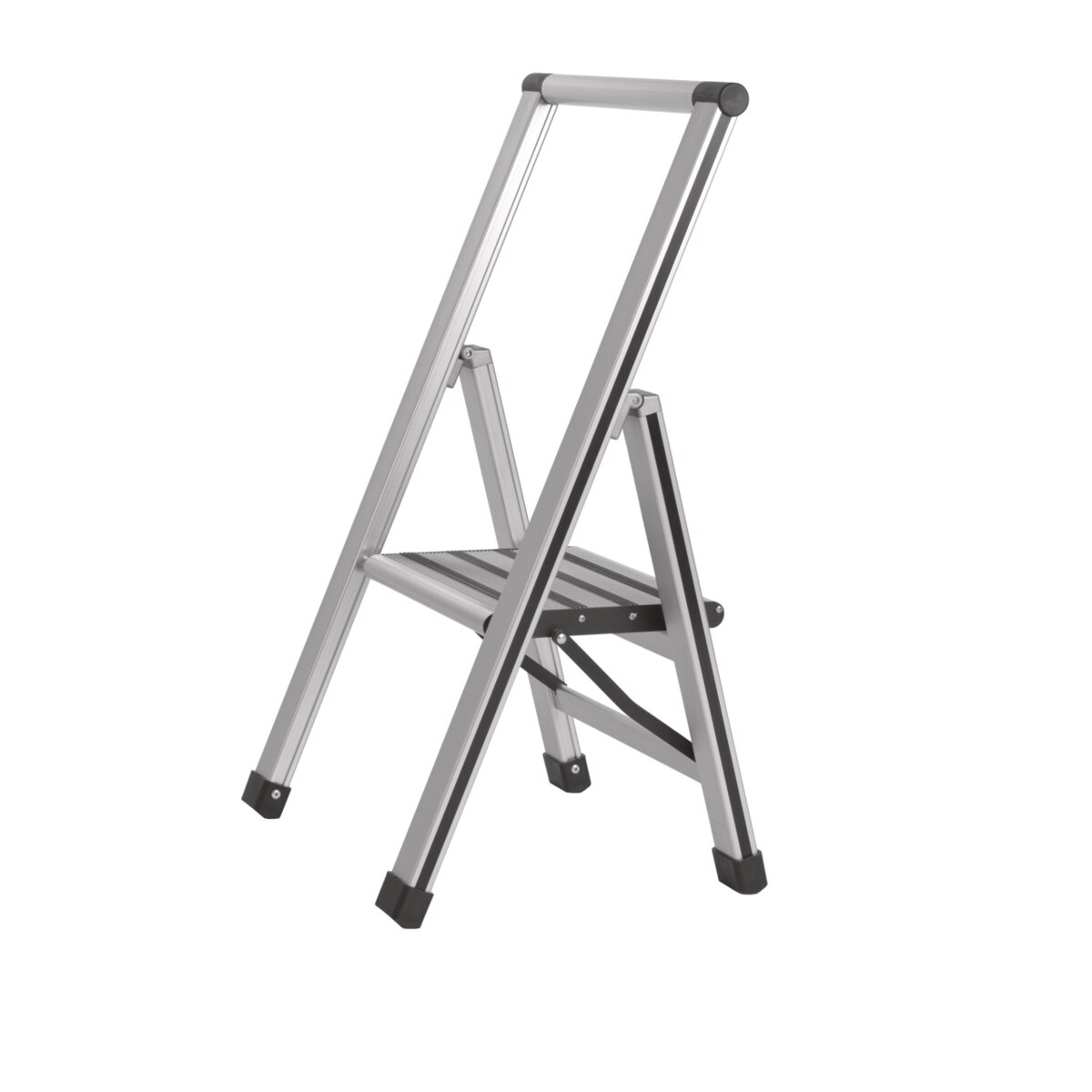 WENKO Alu-Design Klapptrittleiter 1-stufig Silber Image