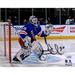 Henrik Lundqvist New York Rangers Autographed 8" x 10" Blue Jersey in Net Photograph