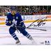 Auston Matthews Toronto Maple Leafs Autographed 8" x 10" Blue Jersey Stopping Photograph