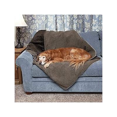 FurHaven Snuggly Warm Faux Lambswool & Terry Dog & Cat Throw Blanket, Espresso, X-Large