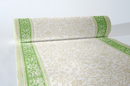 Sovie HORECA Tischläufer Lara in grün aus Linclass® Airlaid 40 cm x 24 m, 1 Stück - Ornamente Floral Frühling Image