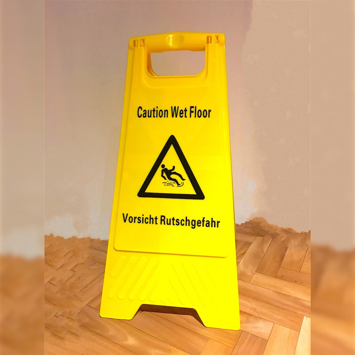 CleanSV Warnschild Vorsicht Rutschgefahr Englisch / Deutsch Image