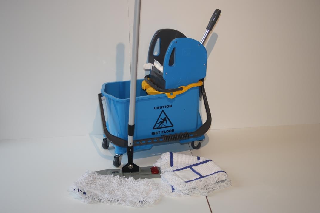 CleanSV® Wischset Vera blau "Magic click" 50 cm, Putzeimer, Presse, 5tlg Mopset Image