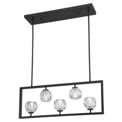 Westinghouse 63672 - 5Lt Chand Mat Brshd Gun Metal w/Crystl Shds w/Lmps Indoor Chandelier LED Fixture