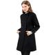 Allegra K Women's Stand Collar Double Breasted Slant Pockets Outwear Winter Coat Black 16