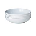 Denby White Porcelain Pasta Bowls Set of 4 - Dishwasher Microwave Safe Crockery 1.18L - Glazed Chip & Crack Resistant Tableware