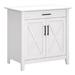 Bush Furniture Key West Secretary Desk w/ Keyboard Tray & Storage Cabinet in Pure White Oak - KWS132WT-03