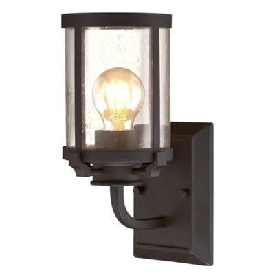 Westinghouse 63680 - 1 Light Oil Rubbed Bronze with Clear Seeded Glass Wall Light Fixture (1Lt Wall ORB w/Clear Seeded Glass)