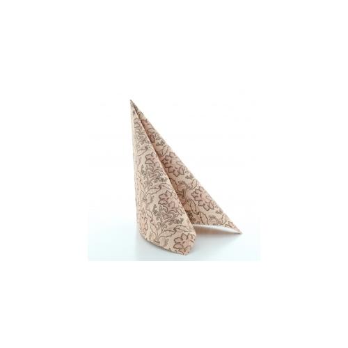 Sovie HORECA Serviette Cleve in braun aus Linclass® Airlaid 40 x 40 cm, 50 Stück – Ornamente Schnörkel