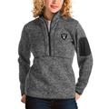 Women's Antigua Charcoal Las Vegas Raiders Fortune Half-Zip Pullover Jacket